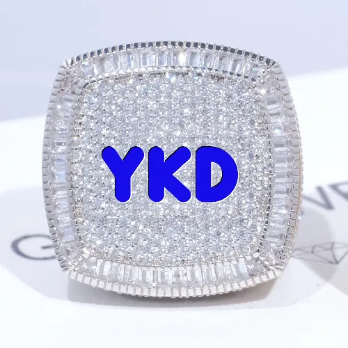 CUSTOM LETTER 3D ICED RING sold by The GUU Shop