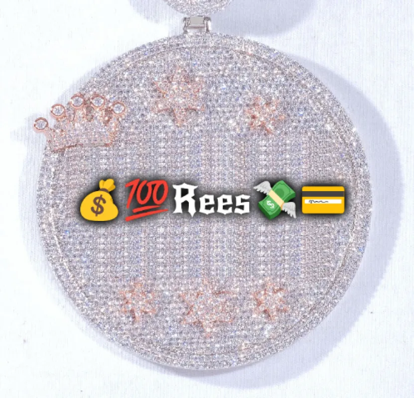 CUSTOM LETTER NECKLACE 3D BIG CROWN DISC sold by The GUU Shop