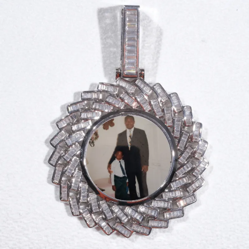 Large 3D Baguette Custom Picture Pendant sold by The GUU Shop