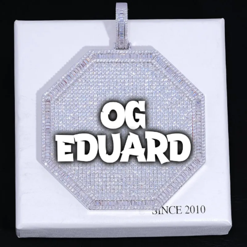 CUSTOM LETTER NECKLACE 3D BIG OCTAGON made by The GUU Shop