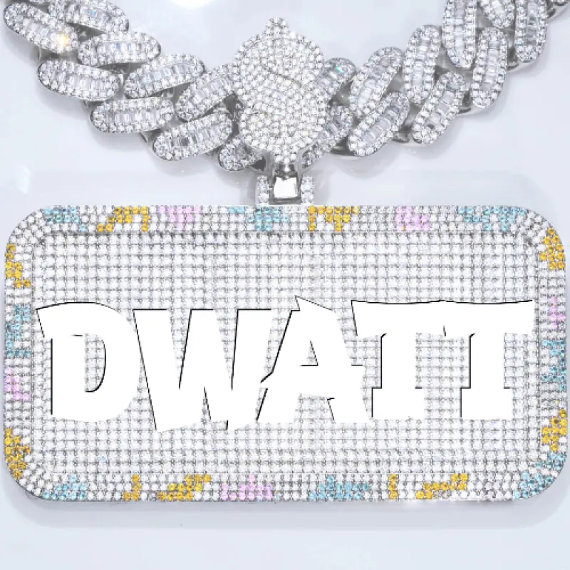 CUSTOM LETTER NECKLACE 3D COLORFUL SQUARE sold by The GUU Shop