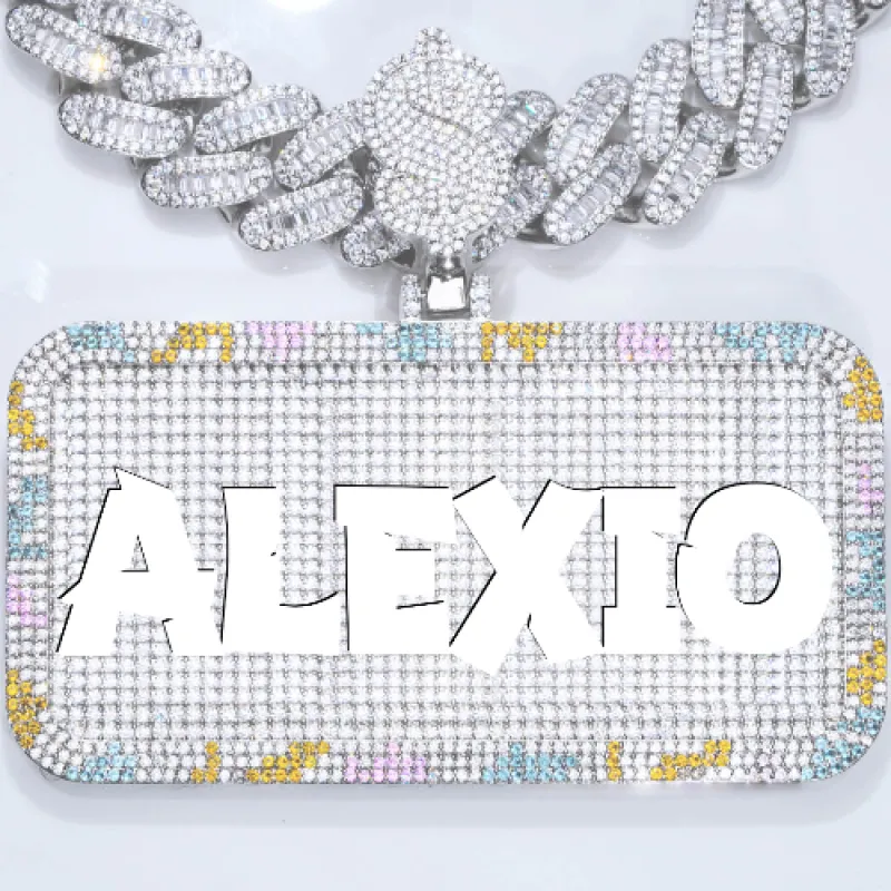 CUSTOM LETTER NECKLACE 3D COLORFUL SQUARE sold by The GUU Shop