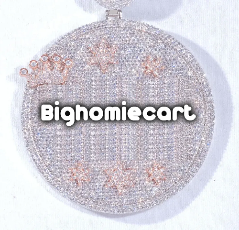 CUSTOM LETTER NECKLACE 3D BIG CROWN DISC sold by The GUU Shop