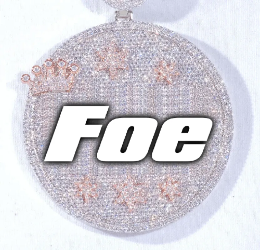 CUSTOM LETTER NECKLACE 3D BIG CROWN DISC sold by The GUU Shop