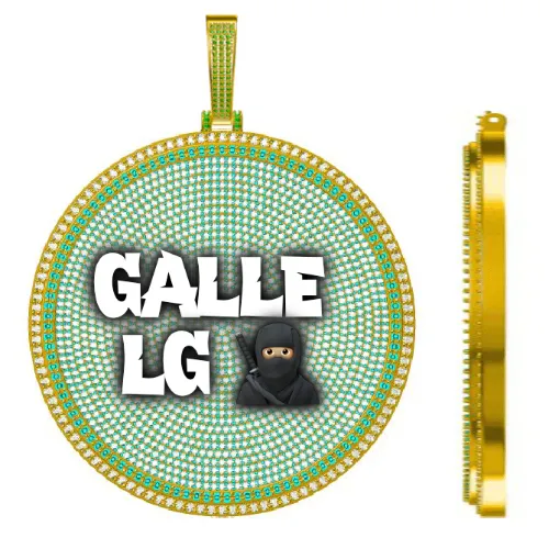 CUSTOM LETTER NECKLACE 3D BIG DISC sold by The GUU Shop