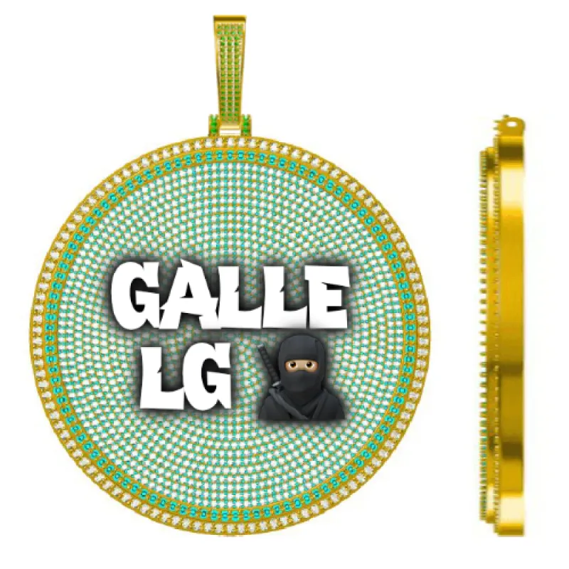 CUSTOM LETTER NECKLACE 3D BIG DISC sold by The GUU Shop