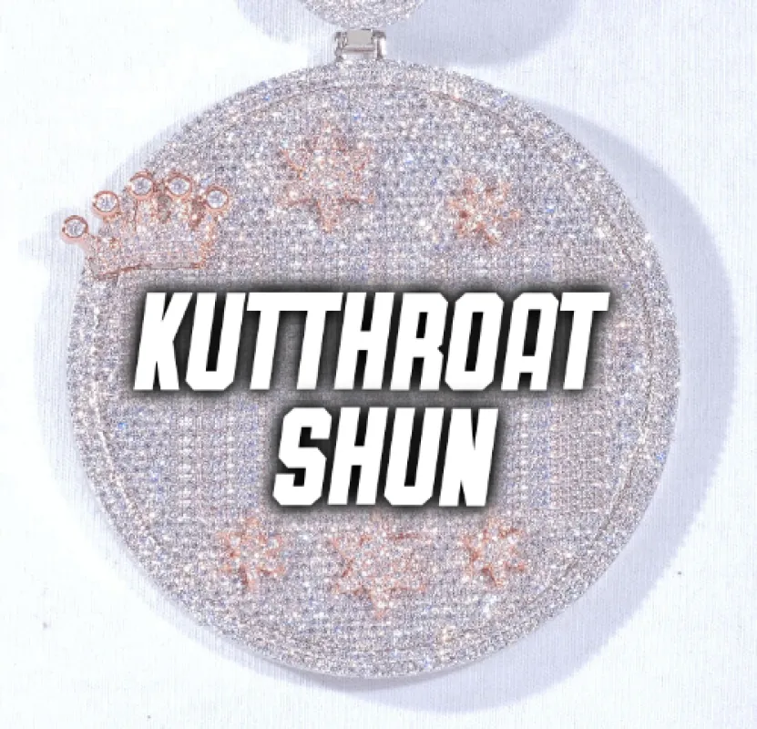 CUSTOM LETTER NECKLACE 3D BIG CROWN DISC sold by The GUU Shop