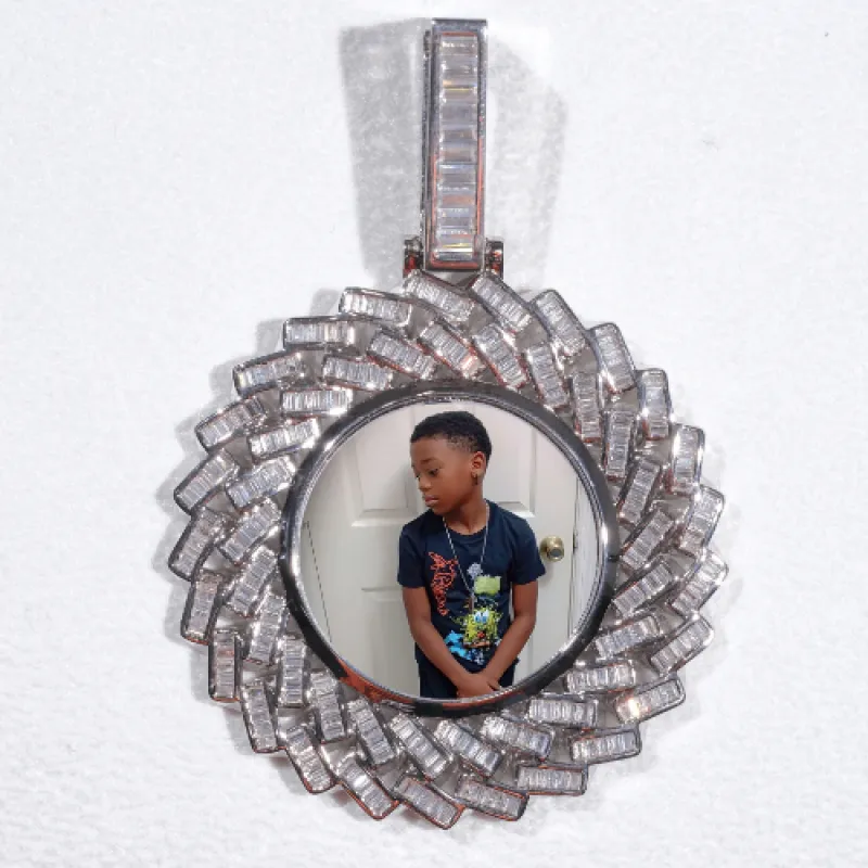 Large 3D Baguette Custom Picture Pendant sold by The GUU Shop