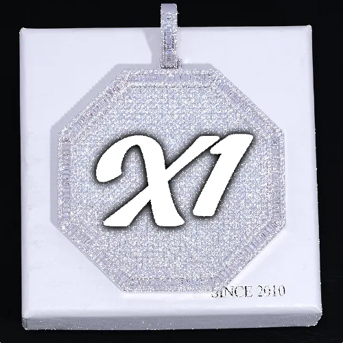 CUSTOM LETTER NECKLACE 3D BIG OCTAGON sold by The GUU Shop