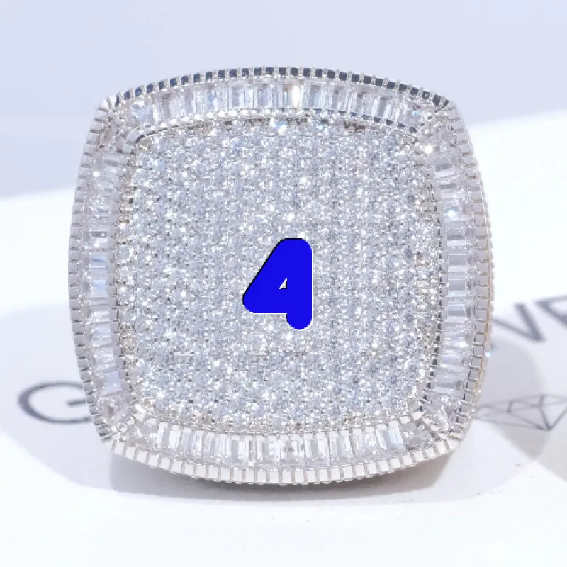 CUSTOM LETTER 3D ICED RING sold by The GUU Shop