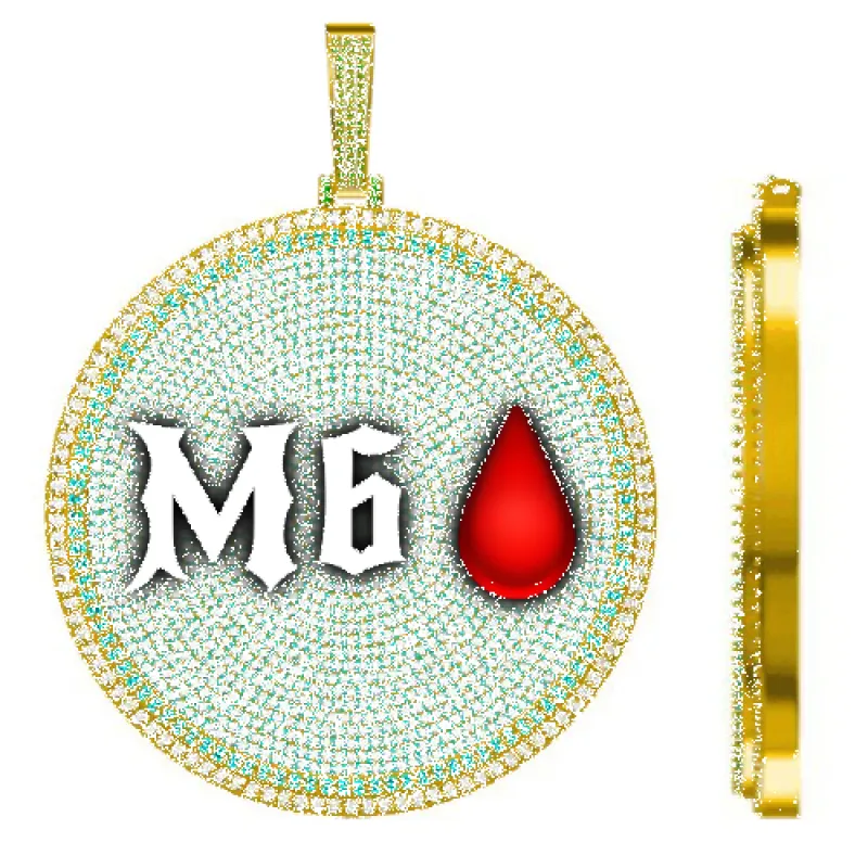 CUSTOM LETTER NECKLACE 3D BIG DISC sold by The GUU Shop