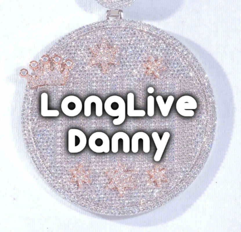 CUSTOM LETTER NECKLACE 3D BIG CROWN DISC sold by The GUU Shop