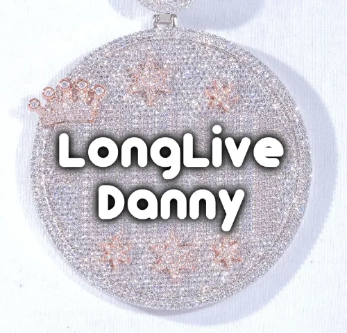 CUSTOM LETTER NECKLACE 3D BIG CROWN DISC sold by The GUU Shop