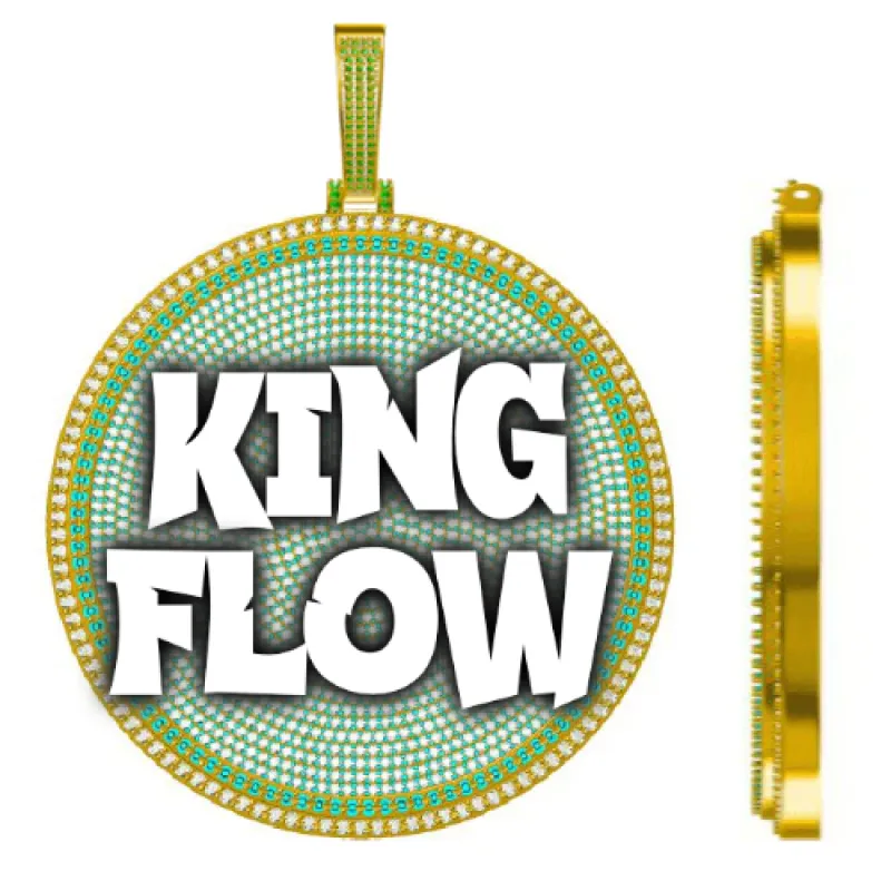 CUSTOM LETTER NECKLACE 3D BIG DISC sold by The GUU Shop