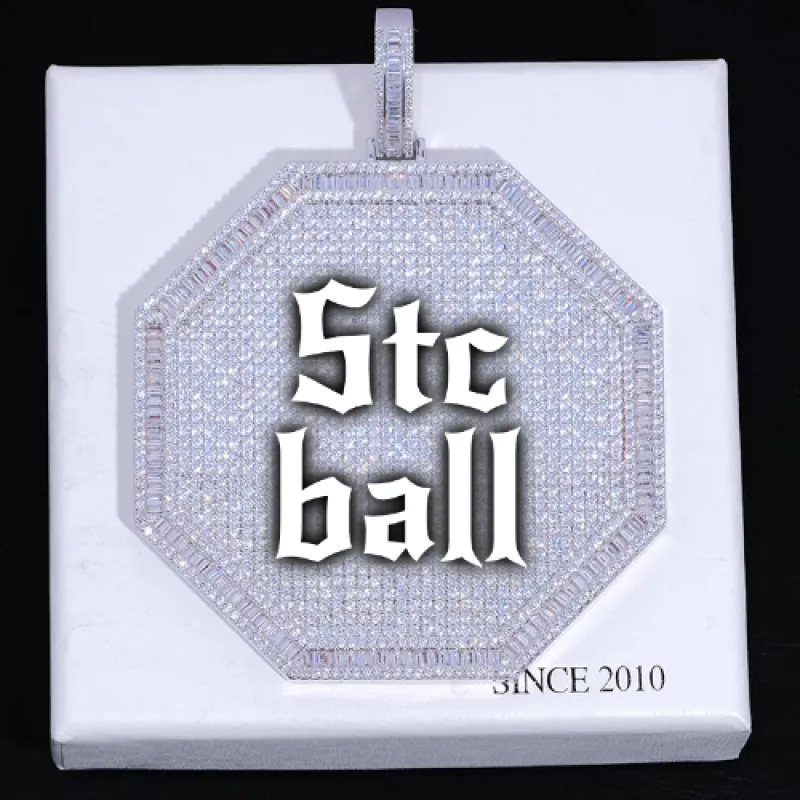 CUSTOM LETTER NECKLACE 3D BIG OCTAGON made by The GUU Shop