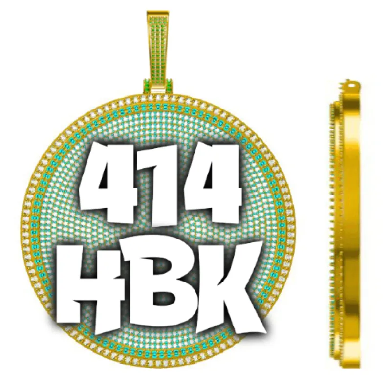 CUSTOM LETTER NECKLACE 3D BIG DISC sold by The GUU Shop