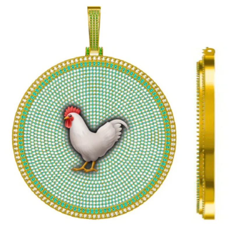 CUSTOM LETTER NECKLACE 3D BIG DISC sold by The GUU Shop