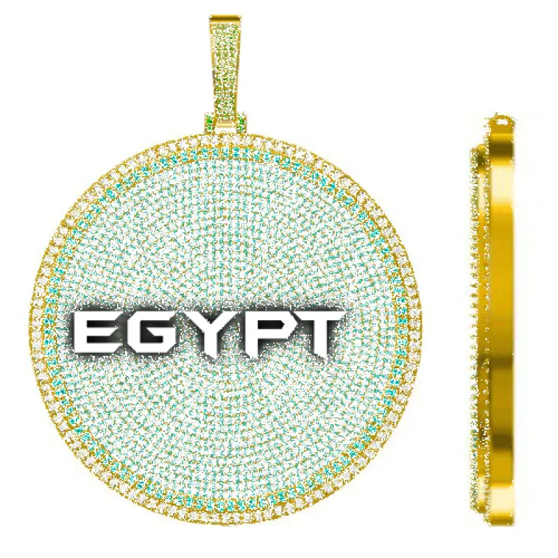 CUSTOM LETTER NECKLACE 3D BIG DISC made by The GUU Shop