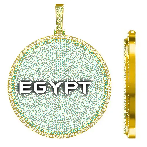 CUSTOM LETTER NECKLACE 3D BIG DISC sold by The GUU Shop