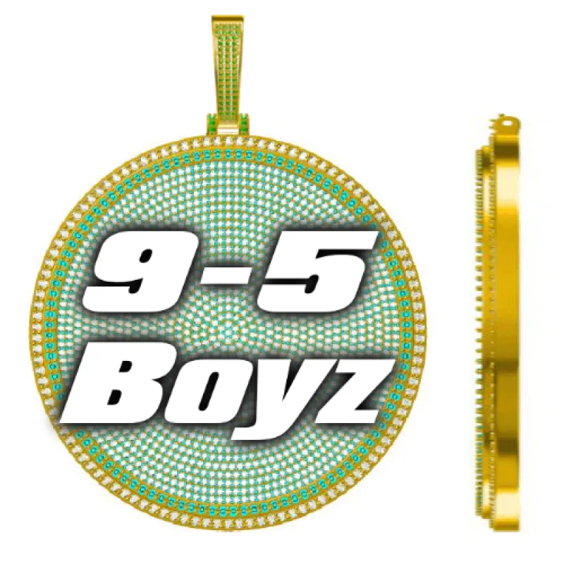 CUSTOM LETTER NECKLACE 3D BIG DISC sold by The GUU Shop