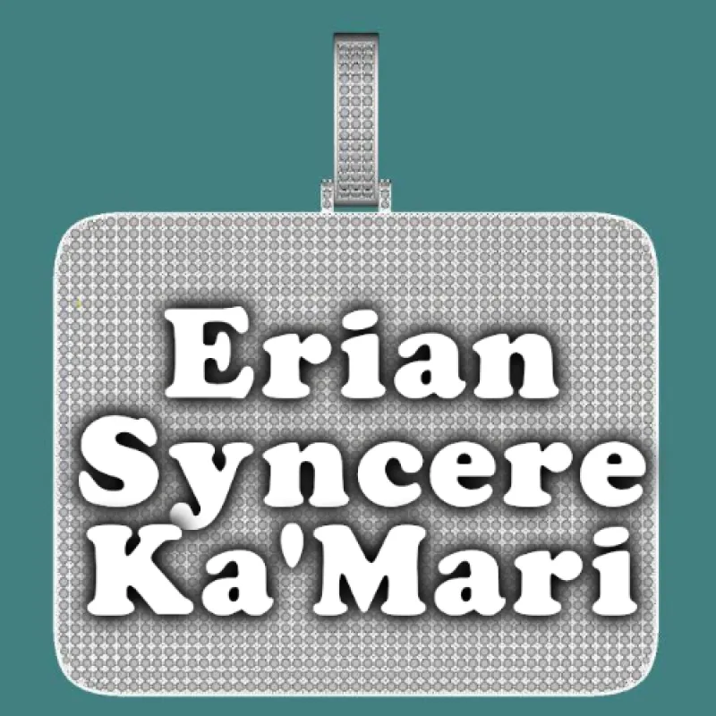 CUSTOM LETTER NECKLACE 3D BIG SQUARE sold by The GUU Shop