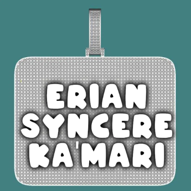 CUSTOM LETTER NECKLACE 3D BIG SQUARE sold by The GUU Shop