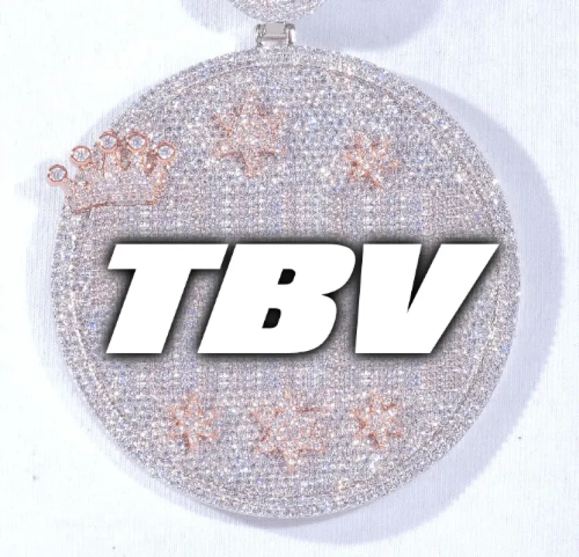 CUSTOM LETTER NECKLACE 3D BIG CROWN DISC sold by The GUU Shop