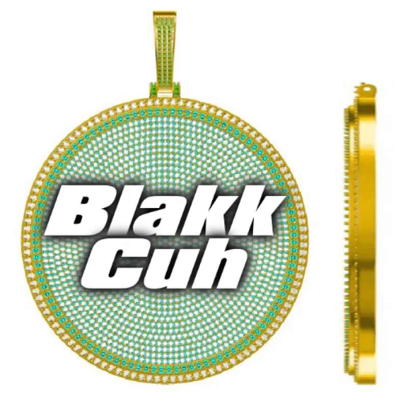 CUSTOM LETTER NECKLACE 3D BIG DISC sold by The GUU Shop