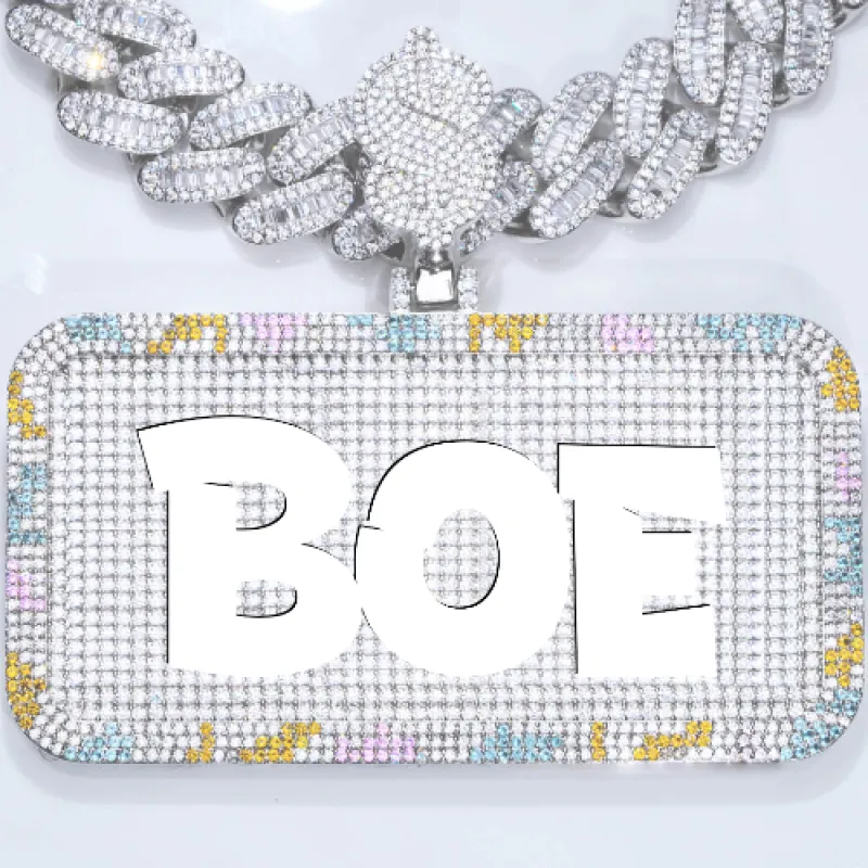 CUSTOM LETTER NECKLACE 3D COLORFUL SQUARE sold by The GUU Shop