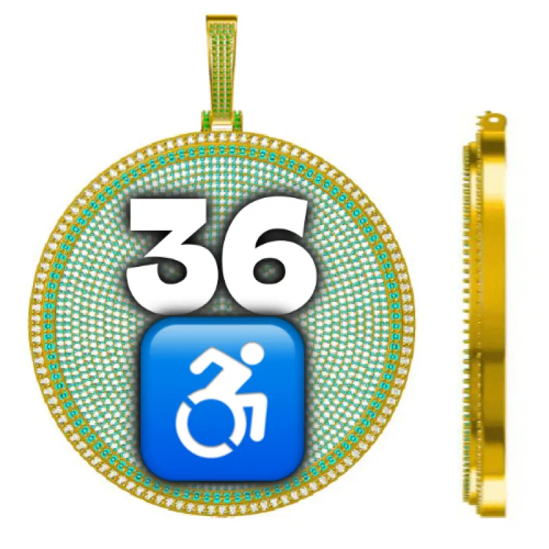 CUSTOM LETTER NECKLACE 3D BIG DISC sold by The GUU Shop