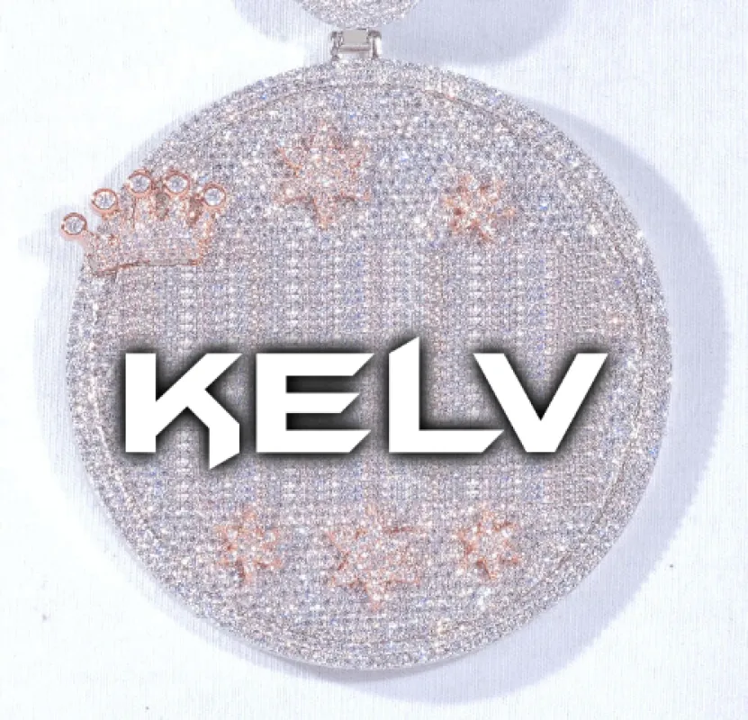 CUSTOM LETTER NECKLACE 3D BIG CROWN DISC sold by The GUU Shop