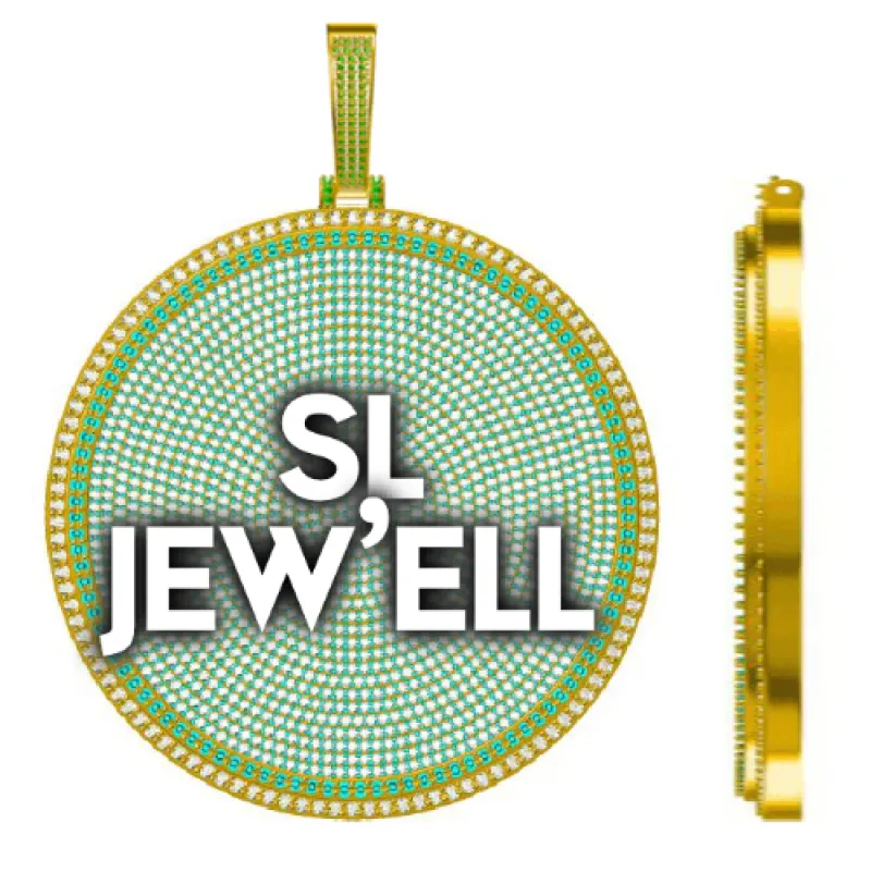 CUSTOM LETTER NECKLACE 3D BIG DISC sold by The GUU Shop