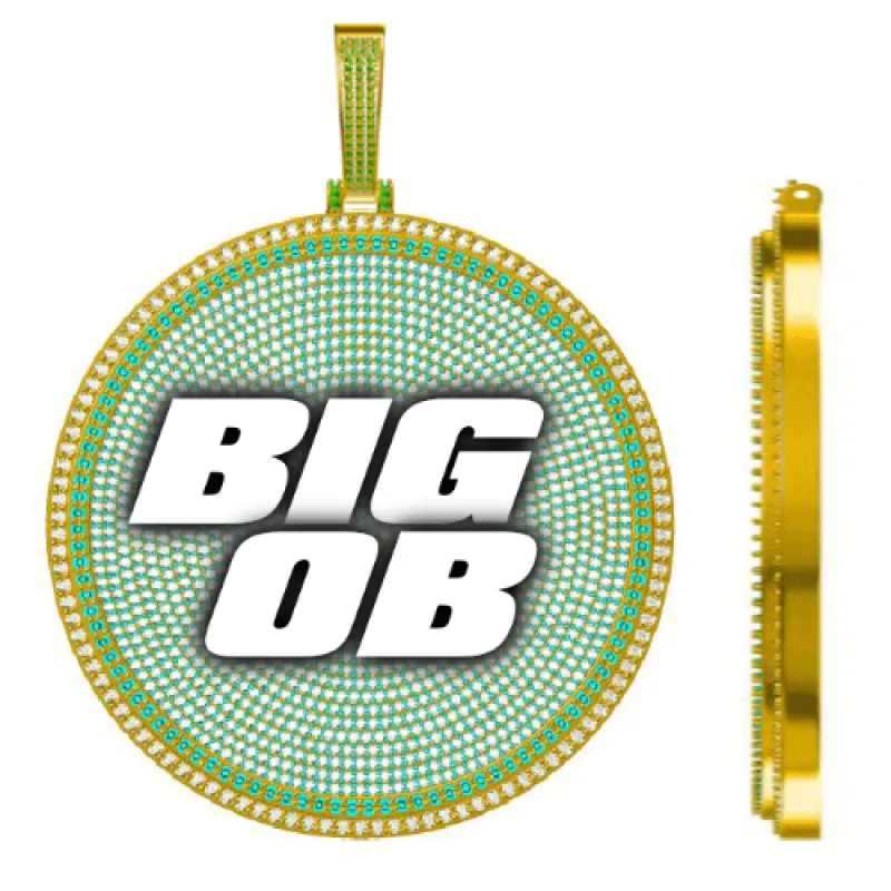 CUSTOM LETTER NECKLACE 3D BIG DISC sold by The GUU Shop