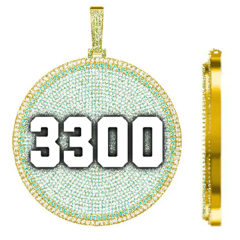 CUSTOM LETTER NECKLACE 3D BIG DISC sold by The GUU Shop