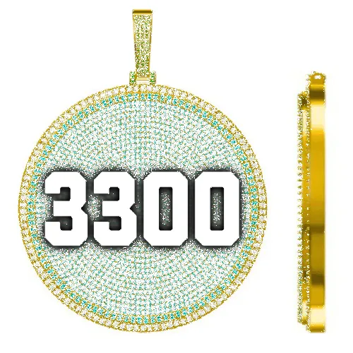 CUSTOM LETTER NECKLACE 3D BIG DISC sold by The GUU Shop