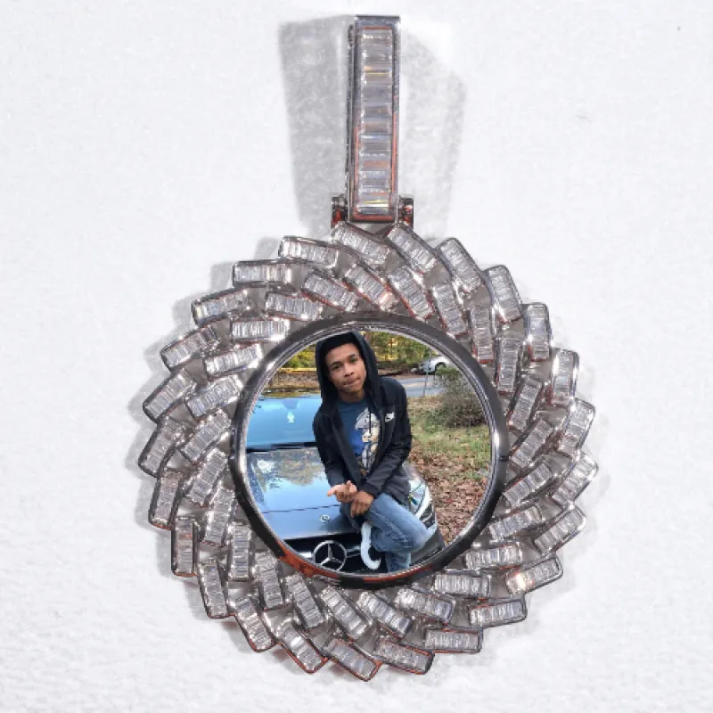 Large 3D Baguette Custom Picture Pendant sold by The GUU Shop