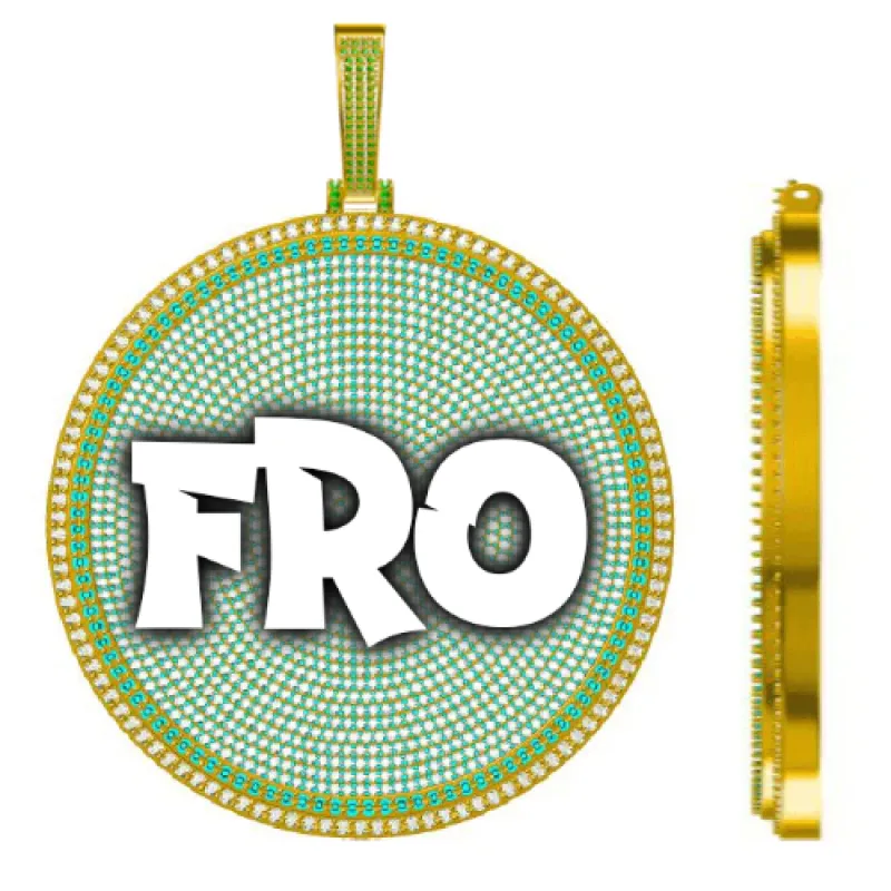 CUSTOM LETTER NECKLACE 3D BIG DISC sold by The GUU Shop