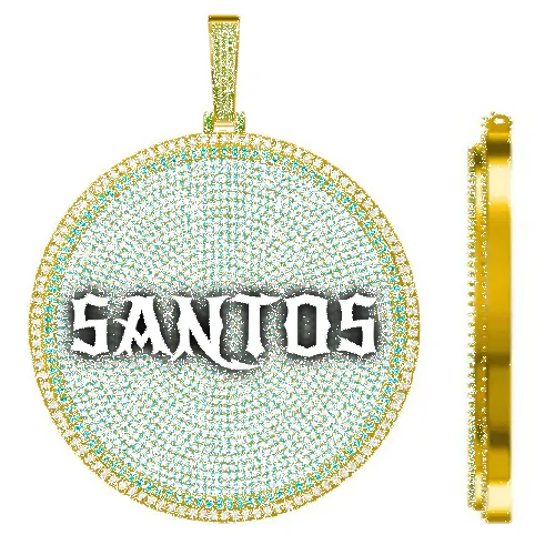 CUSTOM LETTER NECKLACE 3D BIG DISC sold by The GUU Shop