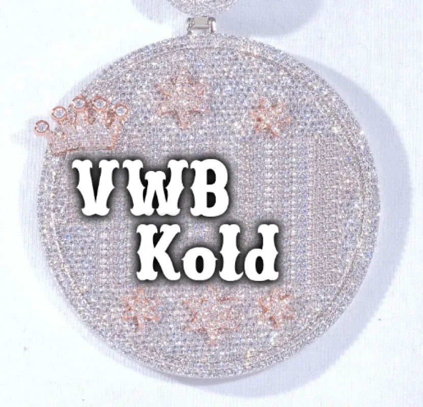 CUSTOM LETTER NECKLACE 3D BIG CROWN DISC sold by The GUU Shop