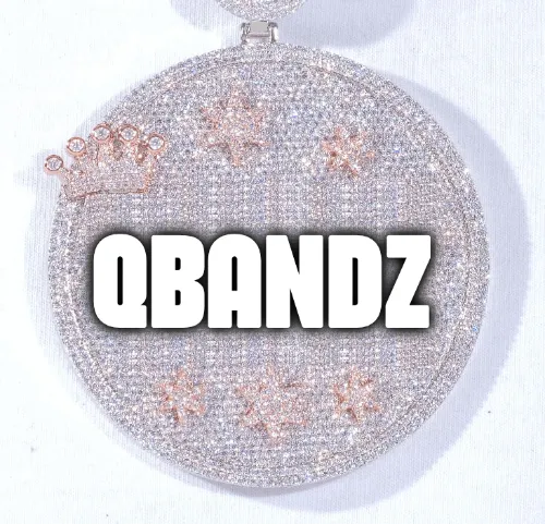 CUSTOM LETTER NECKLACE 3D BIG CROWN DISC sold by The GUU Shop