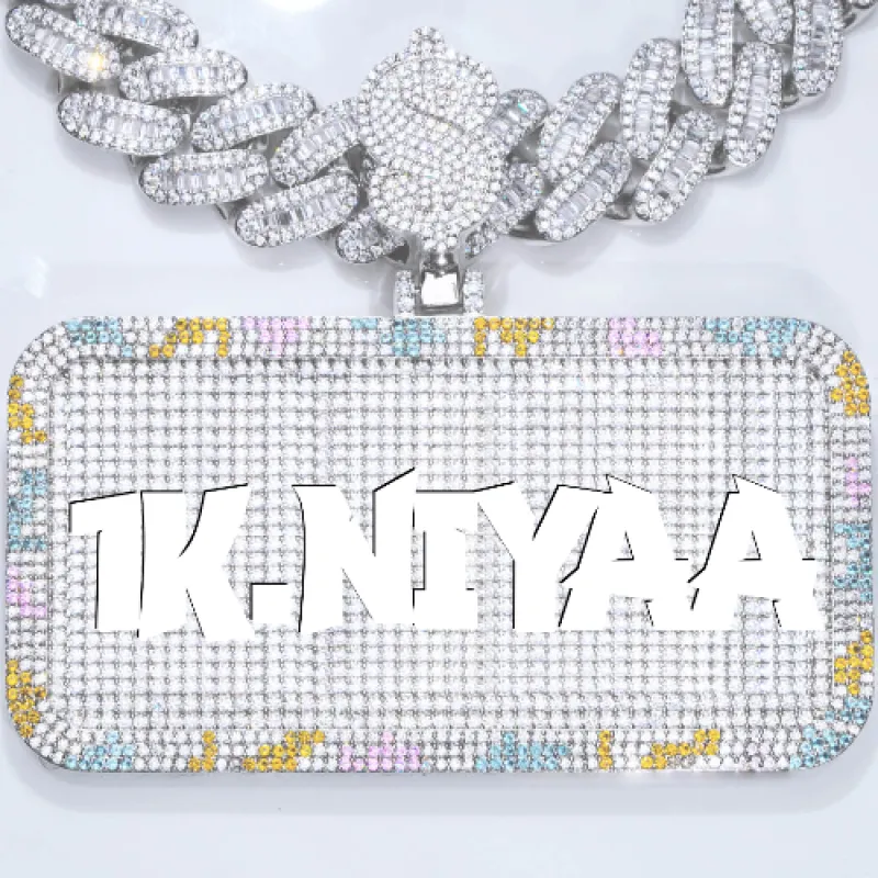 CUSTOM LETTER NECKLACE 3D COLORFUL SQUARE sold by The GUU Shop