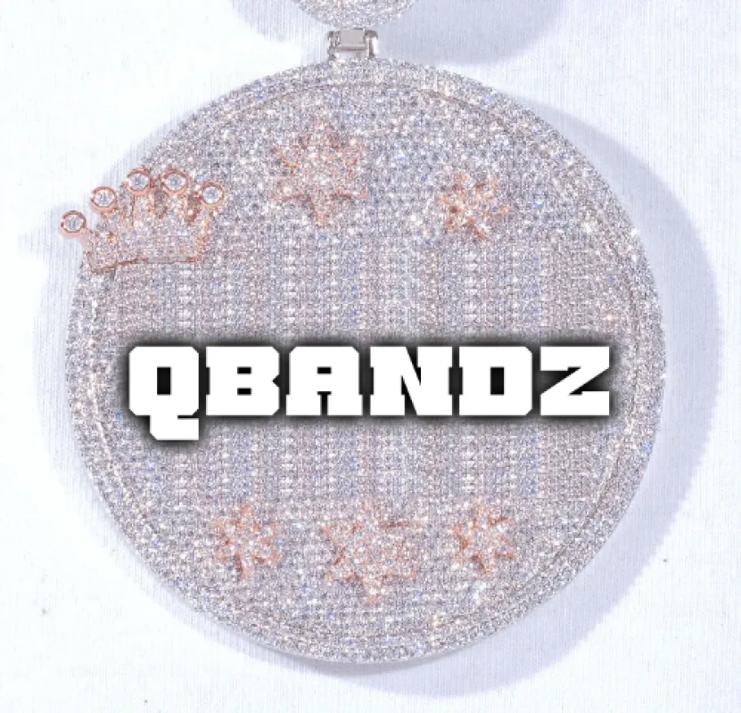 CUSTOM LETTER NECKLACE 3D BIG CROWN DISC sold by The GUU Shop