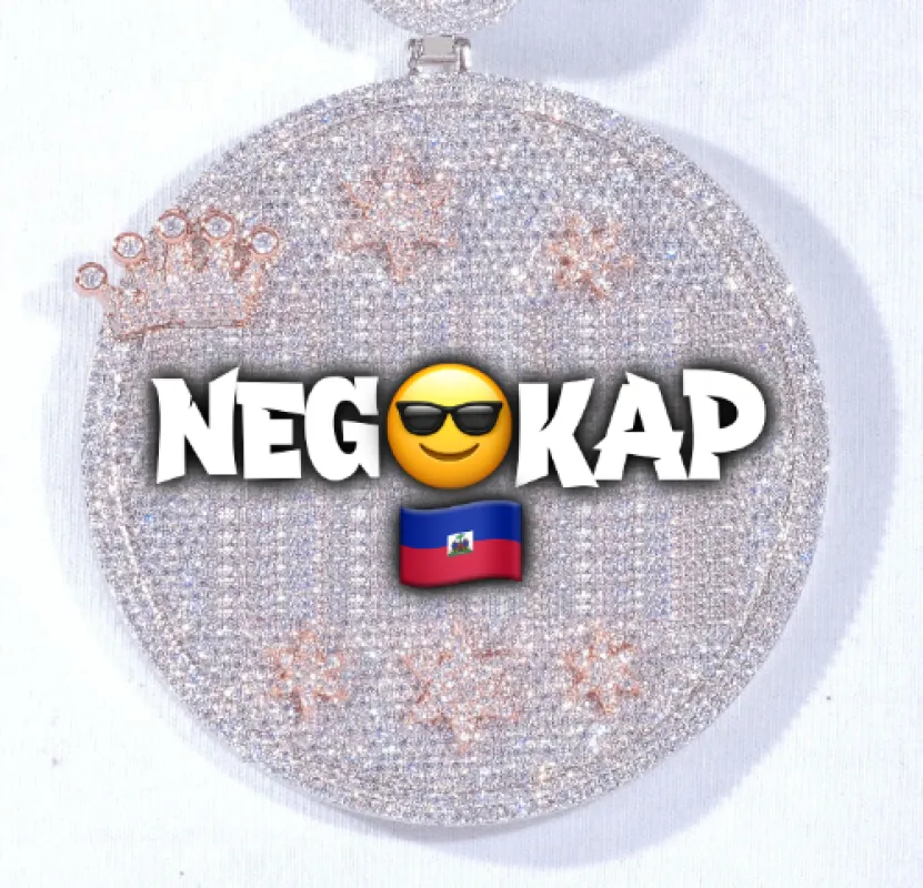 CUSTOM LETTER NECKLACE 3D BIG CROWN DISC sold by The GUU Shop