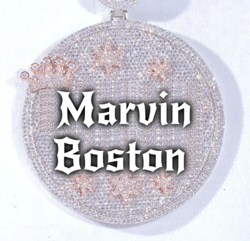 CUSTOM LETTER NECKLACE 3D BIG CROWN DISC sold by The GUU Shop