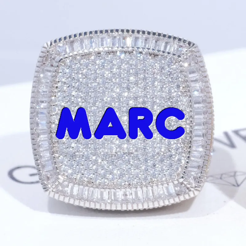 CUSTOM LETTER 3D ICED RING sold by The GUU Shop