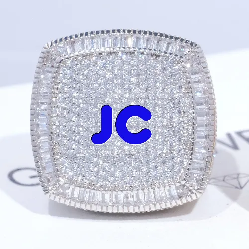 CUSTOM LETTER 3D ICED RING sold by The GUU Shop