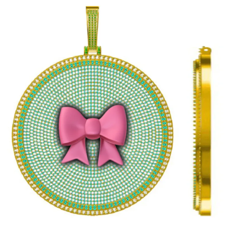 CUSTOM LETTER NECKLACE 3D BIG DISC sold by The GUU Shop