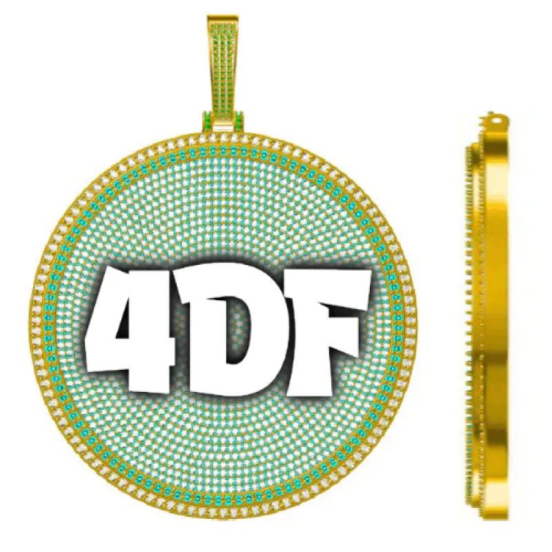 CUSTOM LETTER NECKLACE 3D BIG DISC sold by The GUU Shop