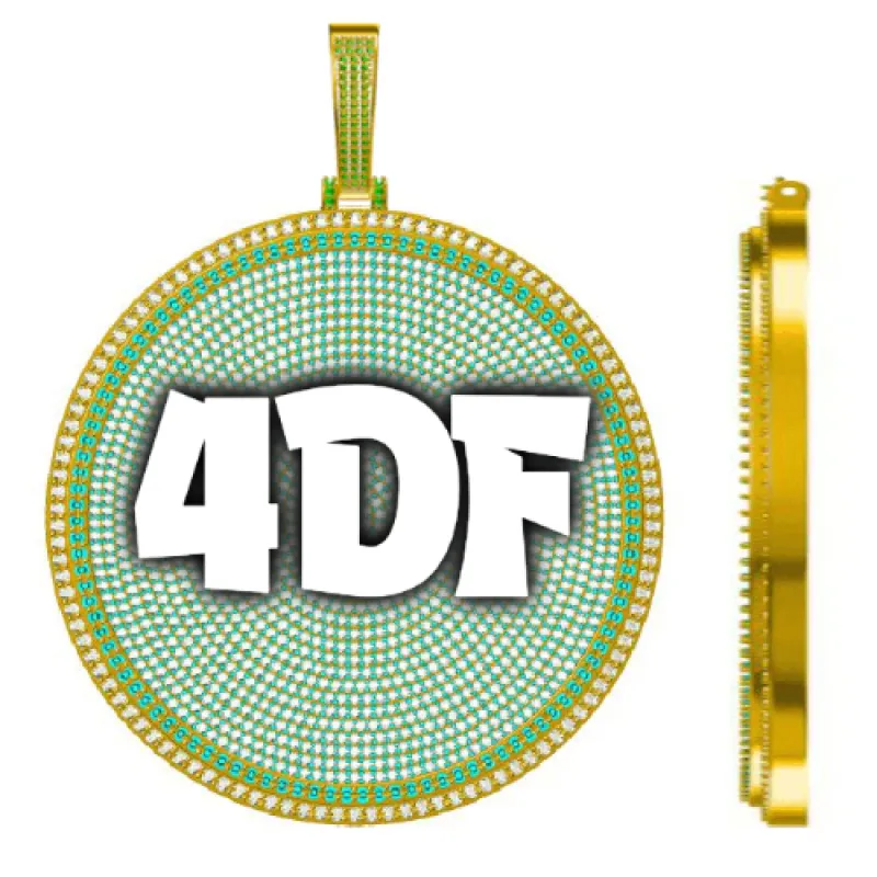 CUSTOM LETTER NECKLACE 3D BIG DISC sold by The GUU Shop