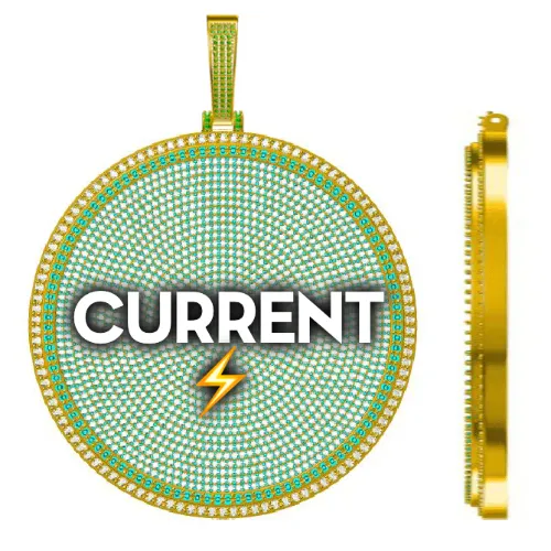 CUSTOM LETTER NECKLACE 3D BIG DISC sold by The GUU Shop